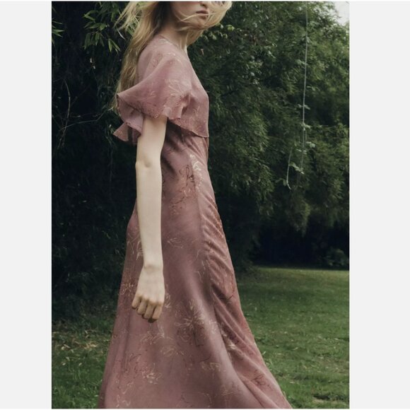 Zara Printed cape dress zw collection Sizes M, L NEW WITH TAG! - Picture 4 of 11